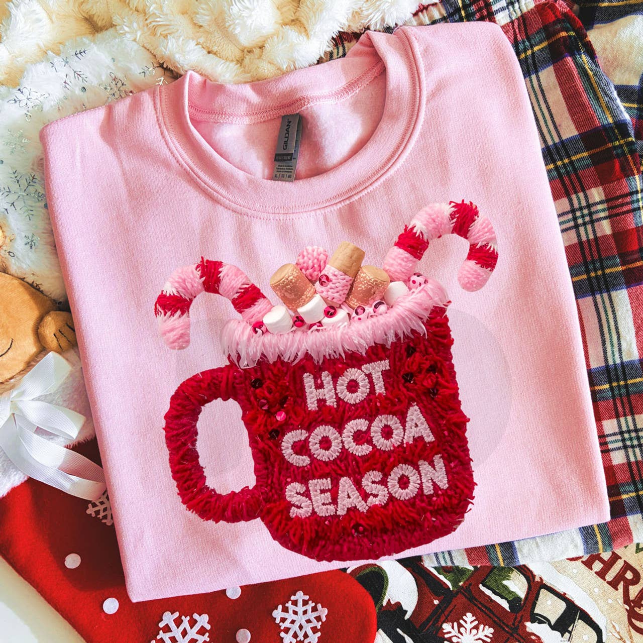 Faux Yarn Hot Cocoa Season - Adult & Kids T-Shirts, Sweatshirts & Hoodies apparel design preview 1