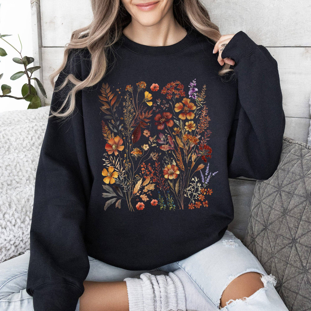 Dried Wildflowers, Nature, Meadow, Floral, Leaves - Adult & Kids T-Shirts, Sweatshirts & Hoodies apparel design preview 1