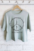Peace Floral Soft Cotton Screen Printed Women's - Adult & Kids T-Shirts, Sweatshirts & Hoodies apparel design preview 1