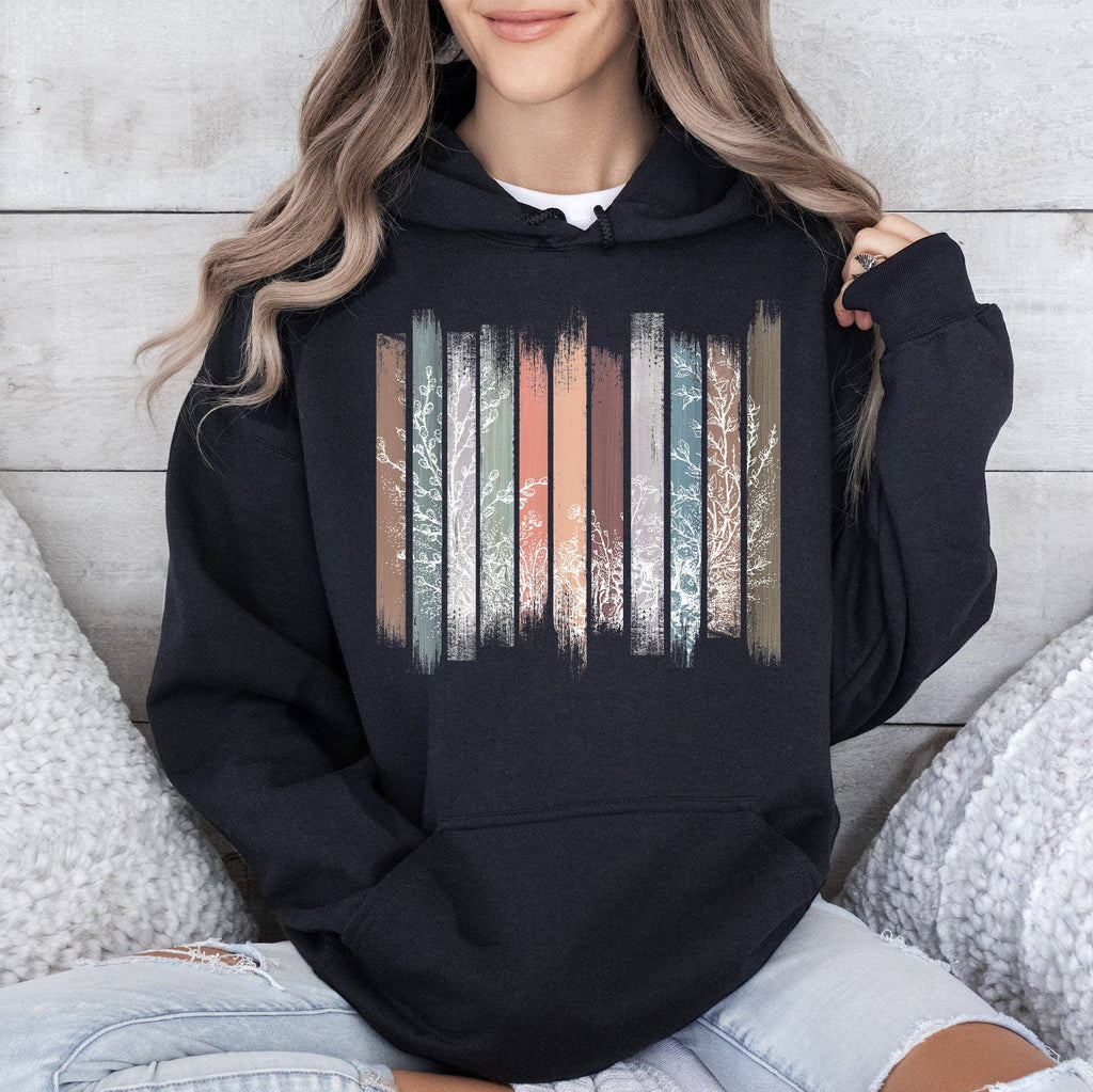 Meadow Vines, Flowers, Nature, Botanical Stripes - Adult & Kids T-Shirts, Sweatshirts & Hoodies apparel design preview 1
