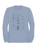 Saturn V Rocket Blueprint Design Men's - Adult & Kids T-Shirts, Sweatshirts & Hoodies apparel design preview 1