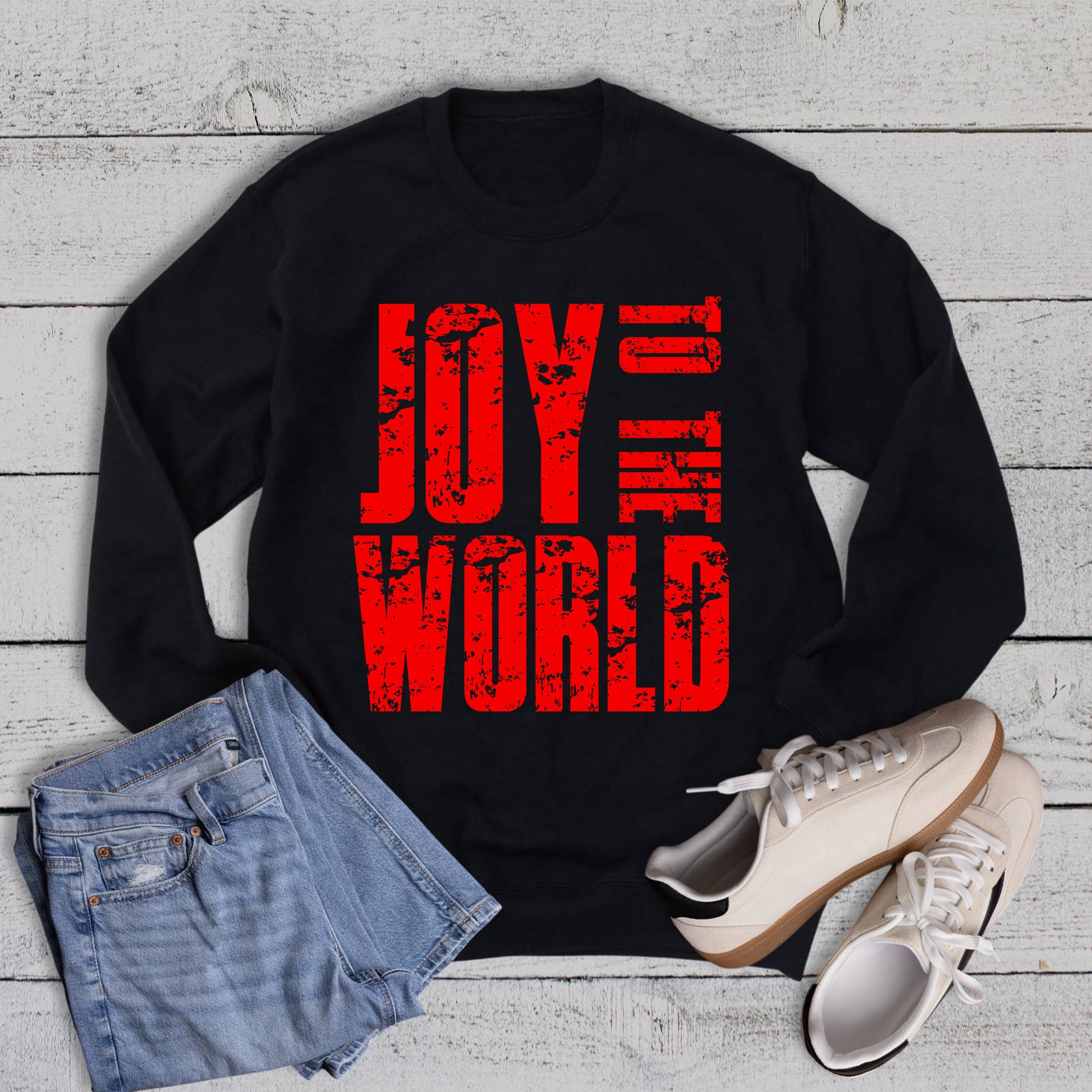 Christmas Block Joy To the World - Adult & Kids T-Shirts, Sweatshirts & Hoodies apparel design preview 1