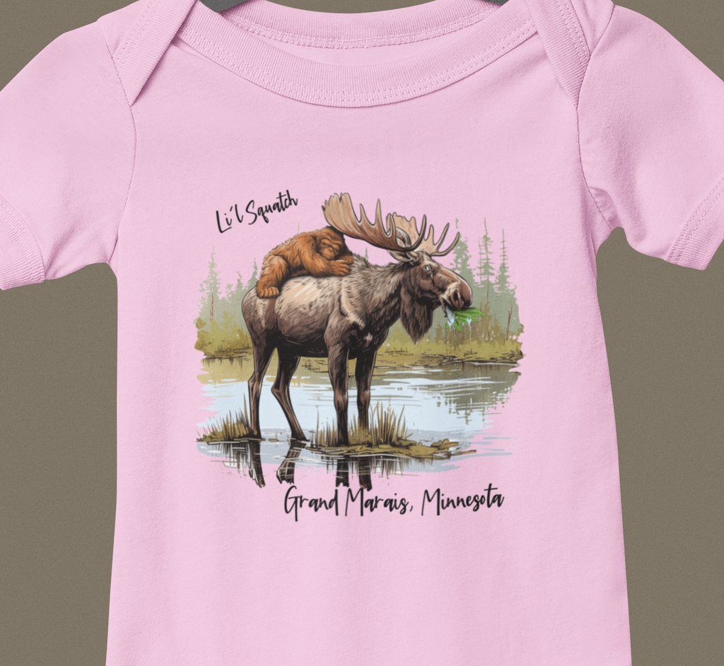 Li'l Squatch and Moose Onesie Bodysuit For Babies - Adult & Kids T-Shirts, Sweatshirts & Hoodies apparel design preview 1