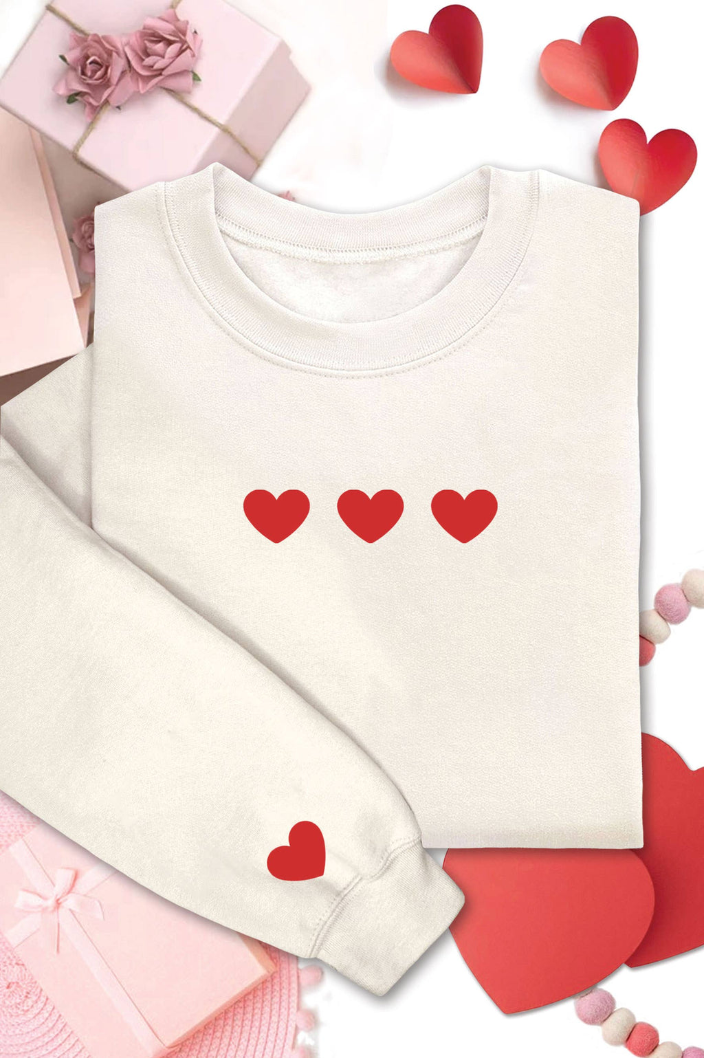 Red Heart Front&Sleeve Puff Graphic Brushed - Adult & Kids T-Shirts, Sweatshirts & Hoodies apparel design preview 1