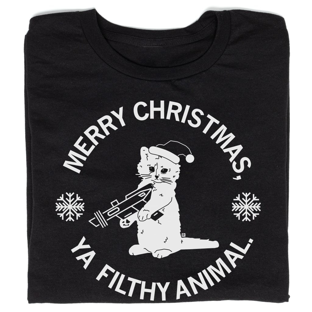 Merry Christmas Ya Filthy Animal - Adult & Kids T-Shirts, Sweatshirts & Hoodies apparel design preview 1