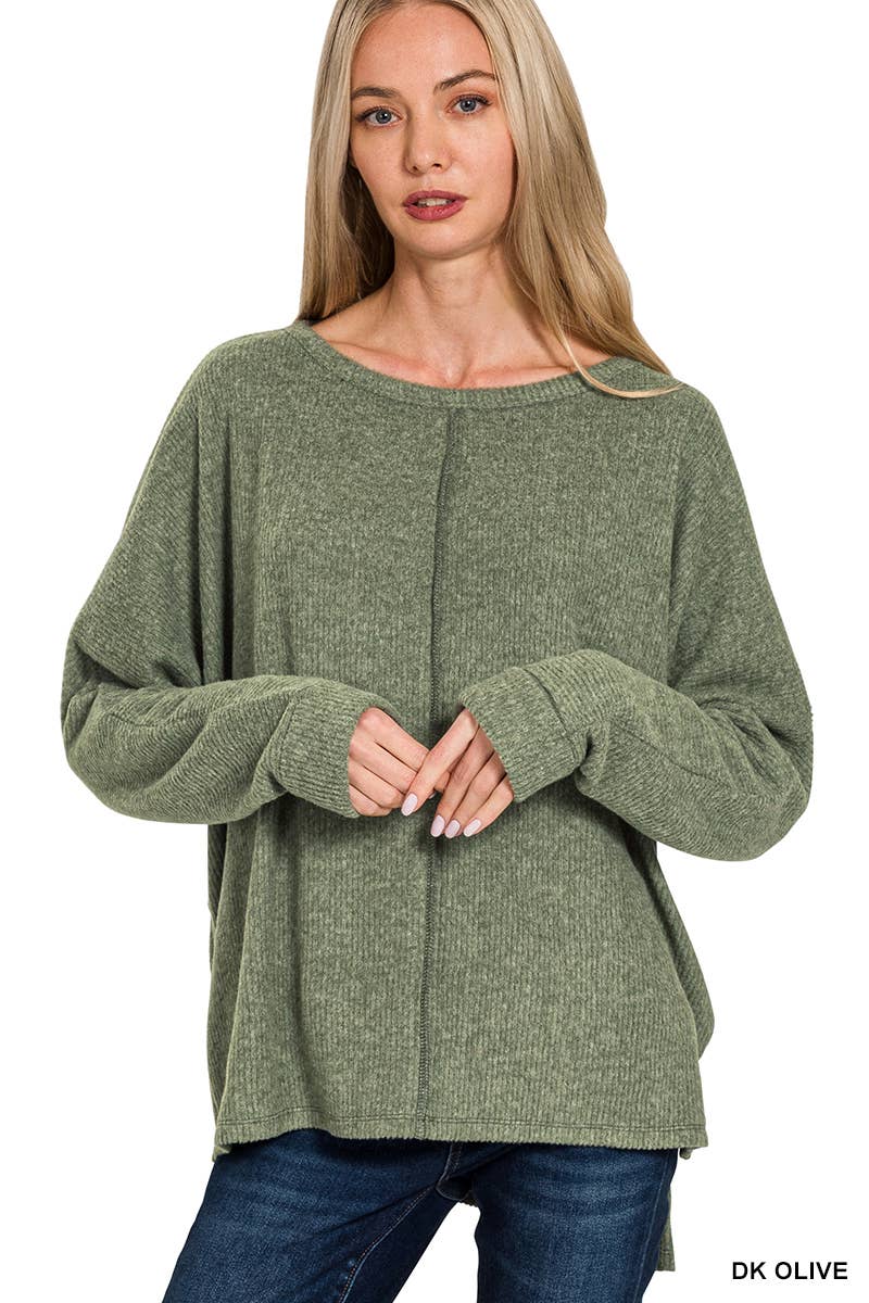 .1230 Ribbed Center Seam Dolman Sleeve Top SI-27078 - Adult & Kids T-Shirts, Sweatshirts & Hoodies apparel design preview 1