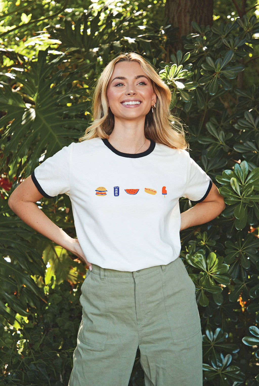 Patriotic Food Row Ringer Graphic Top - Adult & Kids T-Shirts, Sweatshirts & Hoodies apparel design preview 1