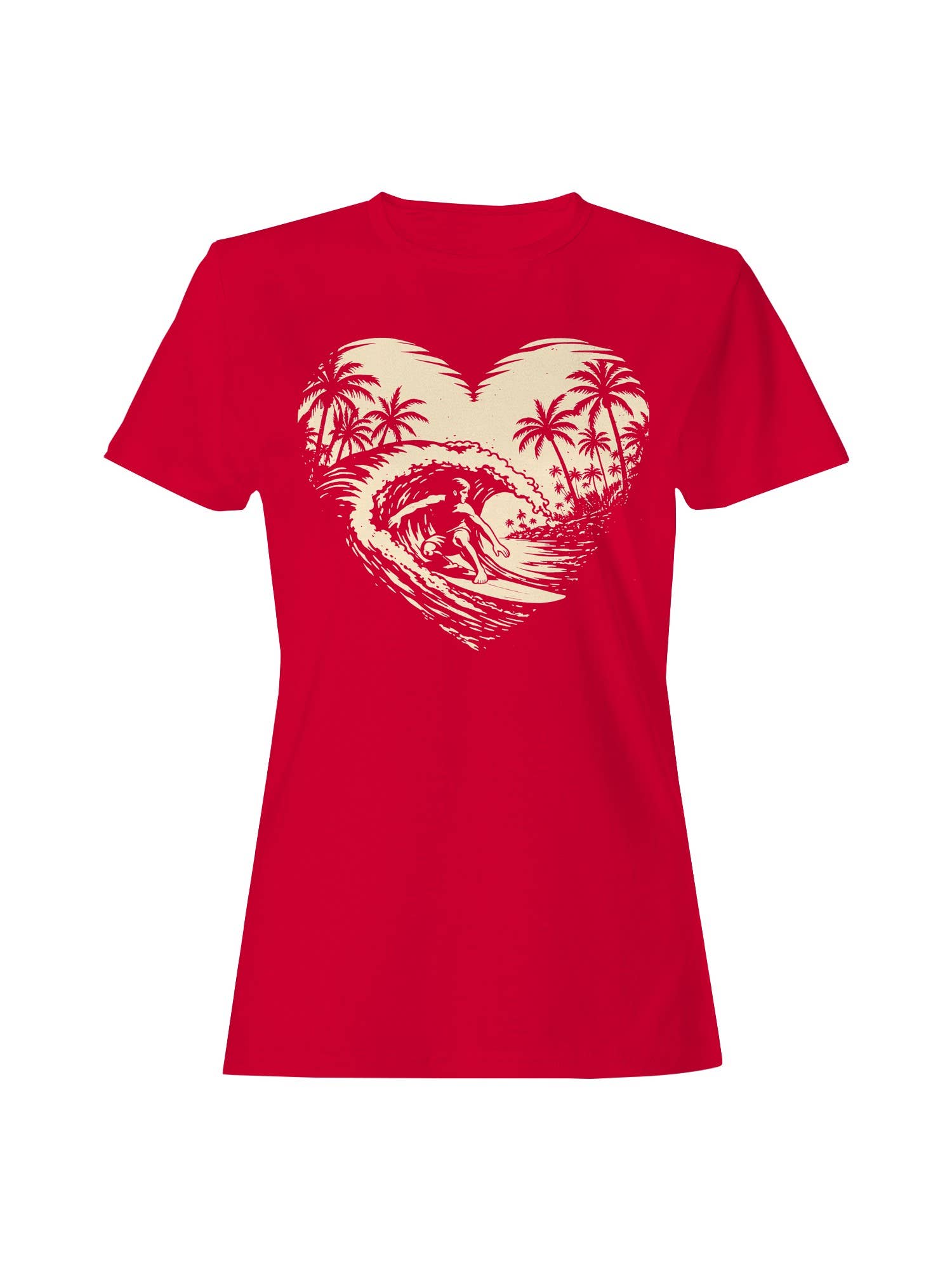 Surfer Paradise in Heart Wave Women's - Adult & Kids T-Shirts, Sweatshirts & Hoodies apparel design preview 1
