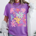 Retro Flowers, Beautiful, Bright, Colorful, Pastels - Adult & Kids T-Shirts, Sweatshirts & Hoodies apparel design preview 1