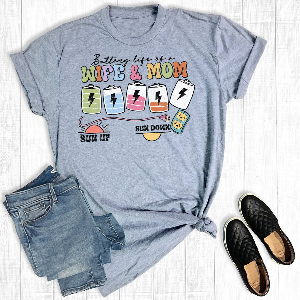 Funny Mom Battery Life Graphic - Adult & Kids T-Shirts, Sweatshirts & Hoodies apparel design preview 1