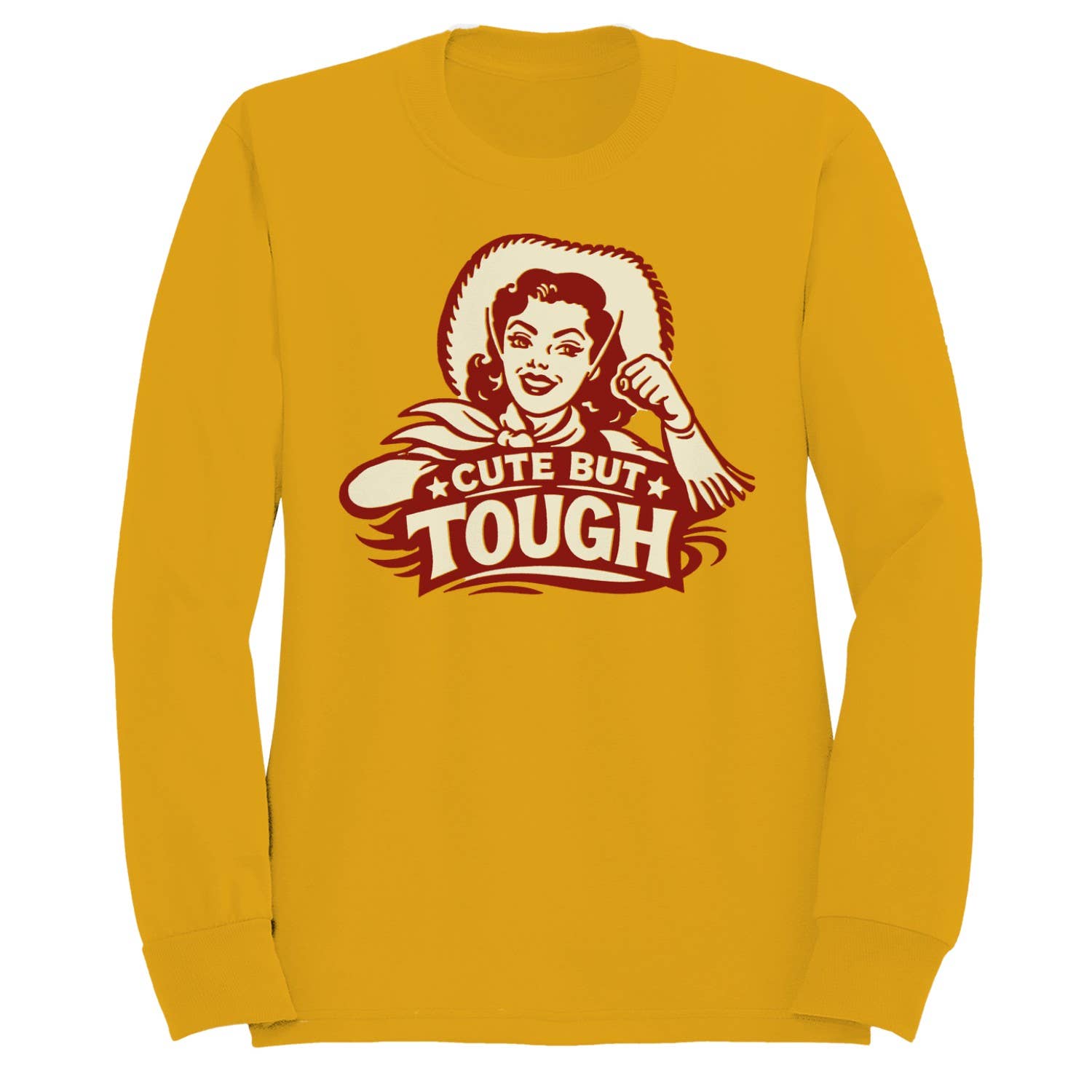 Cute But Tough Cowgirl Women's Gold - Adult & Kids T-Shirts, Sweatshirts & Hoodies apparel design preview 1