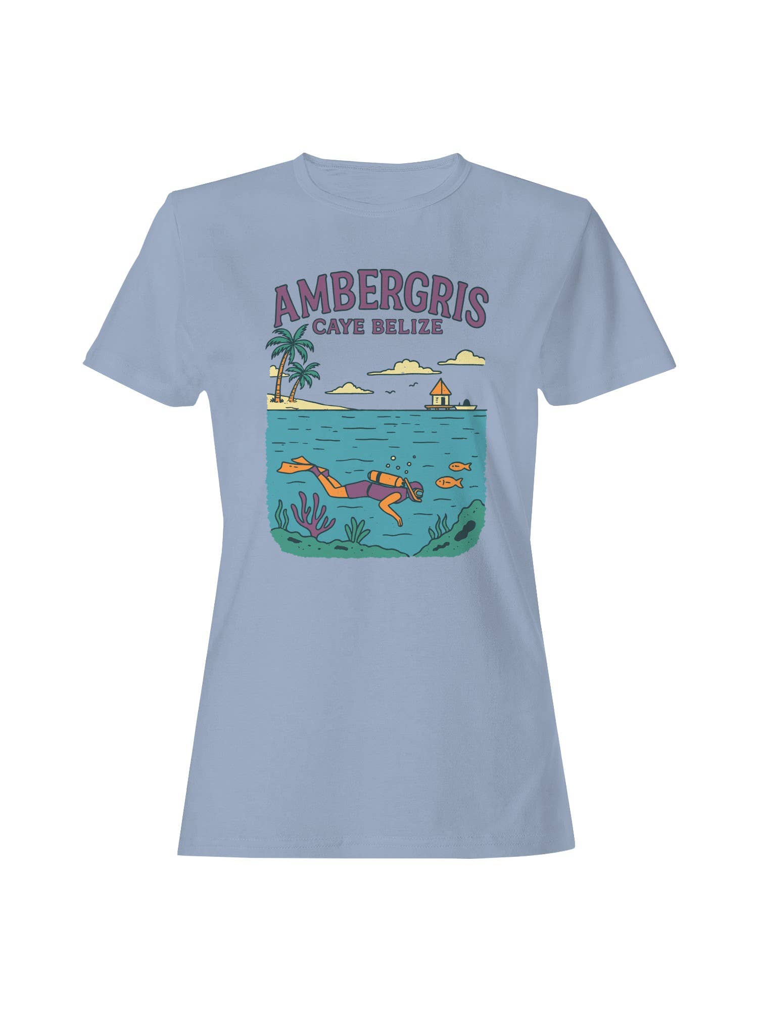 Ambergris Caye Belize Dive Adventure Women's - Adult & Kids T-Shirts, Sweatshirts & Hoodies apparel design preview 1