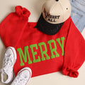 Merry Puff Raised Letter Heavyweight - Adult & Kids T-Shirts, Sweatshirts & Hoodies apparel design preview 1