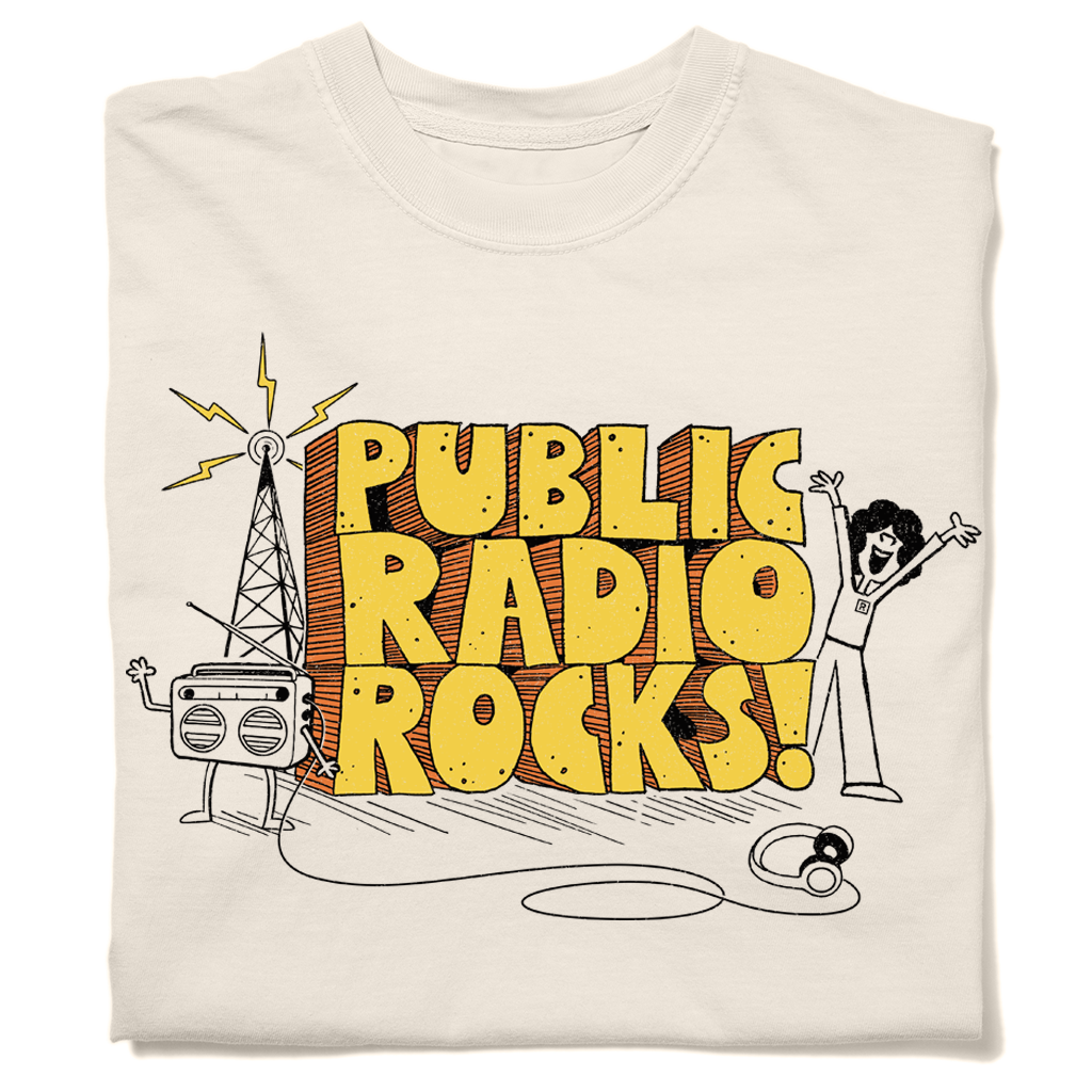 Public Radio Rocks Heavyweight - Adult & Kids T-Shirts, Sweatshirts & Hoodies apparel design preview 1