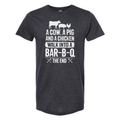 A Cow Pig and Chicken Walk Into Bbq - Adult & Kids T-Shirts, Sweatshirts & Hoodies apparel design preview 1
