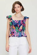 Tropical Ruffle Peplum Top - Adult & Kids T-Shirts, Sweatshirts & Hoodies apparel design preview 1
