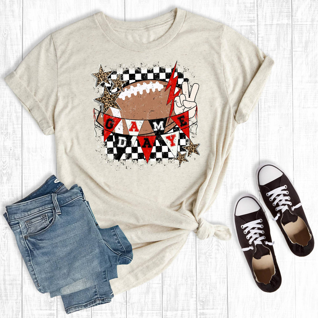 Custom Checkered Football Gameday Graphic - Adult & Kids T-Shirts, Sweatshirts & Hoodies apparel design preview 1