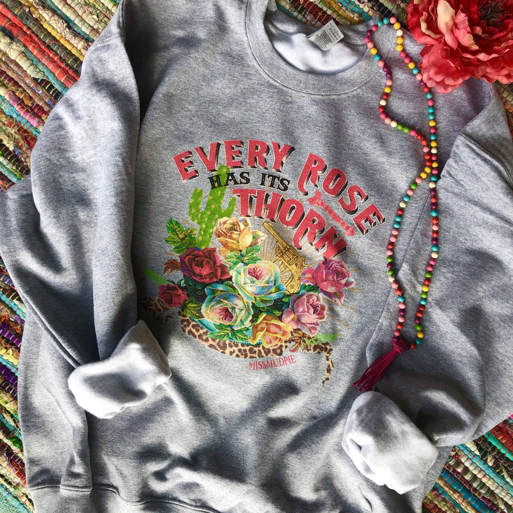 Every Rose Has Its Thorn Heather Gray - Adult & Kids T-Shirts, Sweatshirts & Hoodies apparel design preview 1