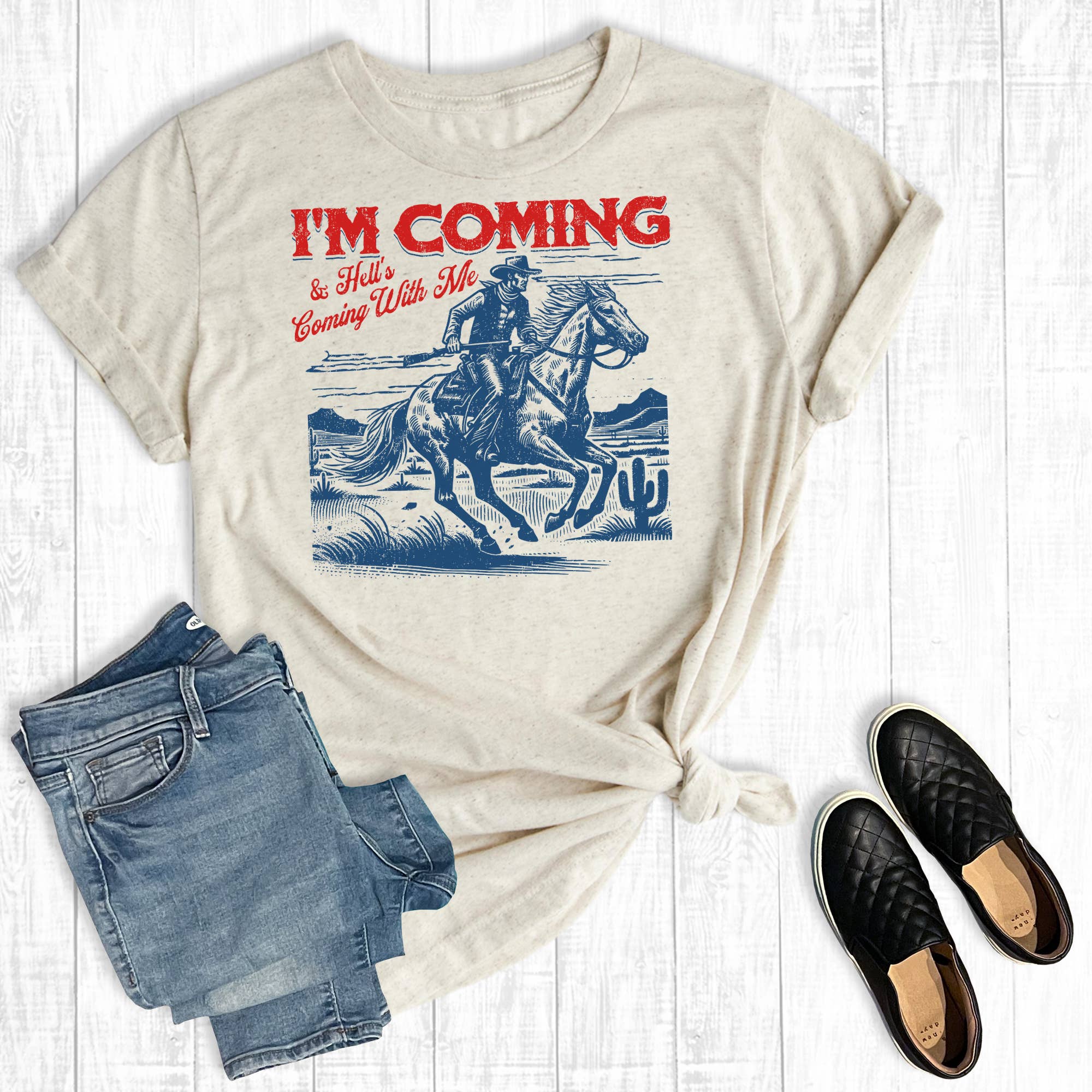 Western I'm Coming Graphic - Adult & Kids T-Shirts, Sweatshirts & Hoodies apparel design preview 1