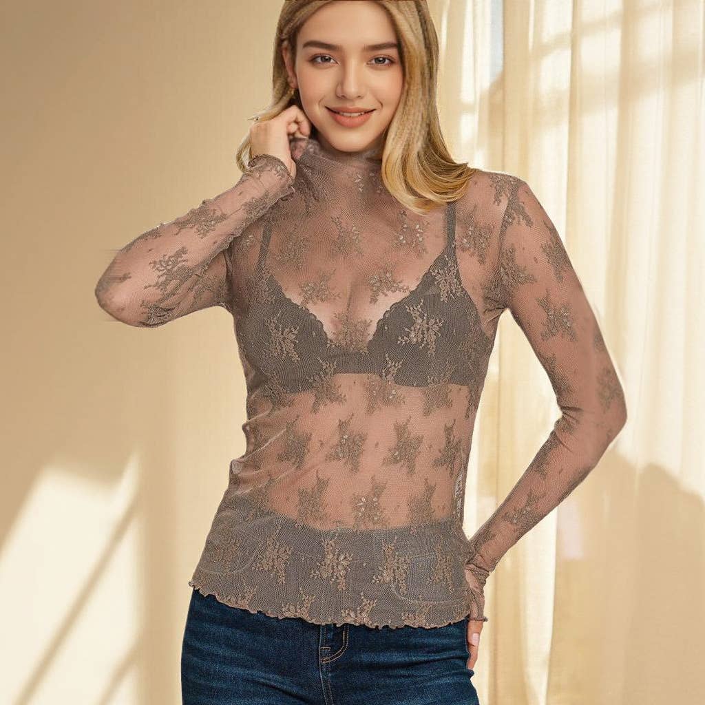 ,..1014 Lace See Through Layering Top SI-25496 - Adult & Kids T-Shirts, Sweatshirts & Hoodies apparel design preview 1