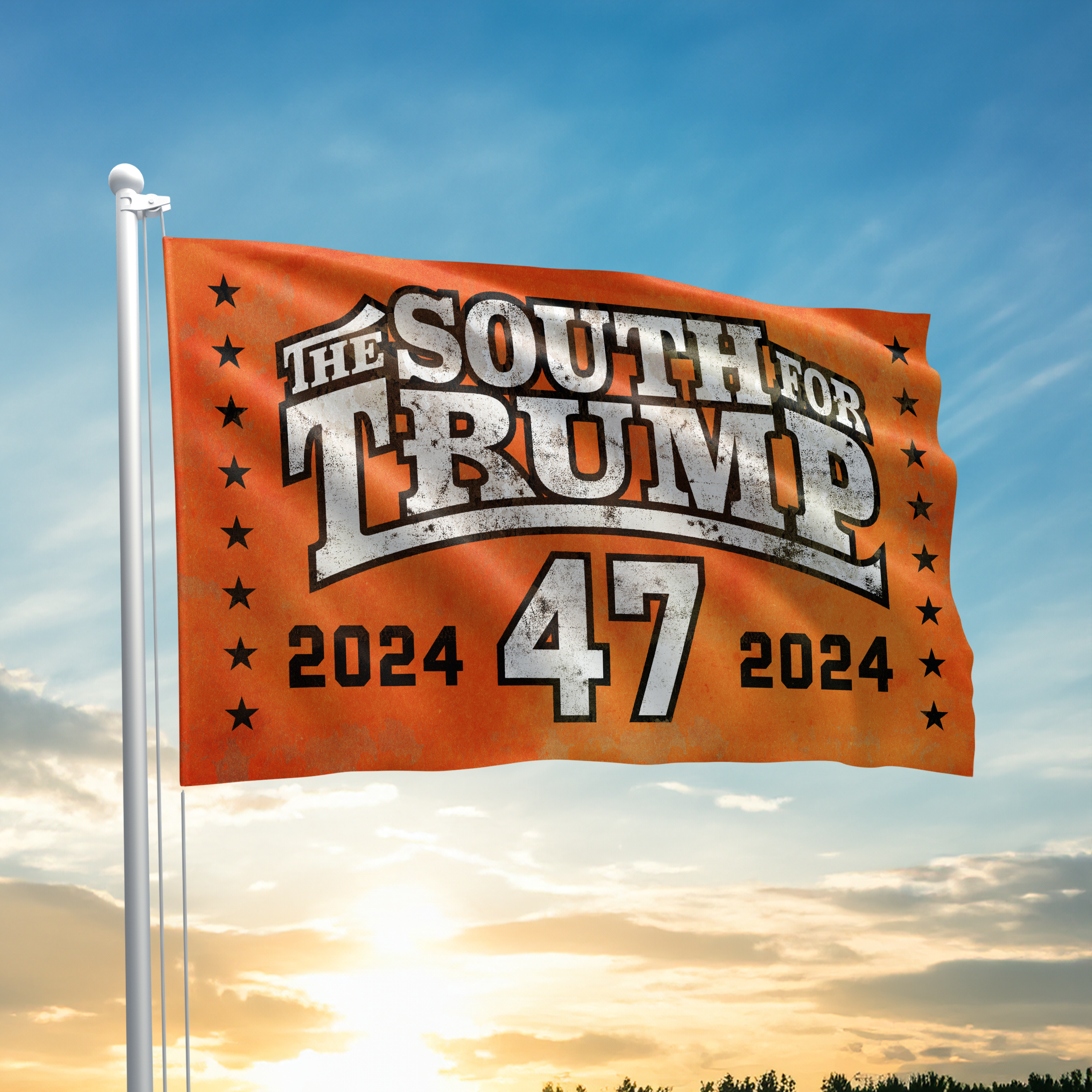 The South For Trump Black and White Flag - Adult & Kids T-Shirts, Sweatshirts & Hoodies apparel design preview 1