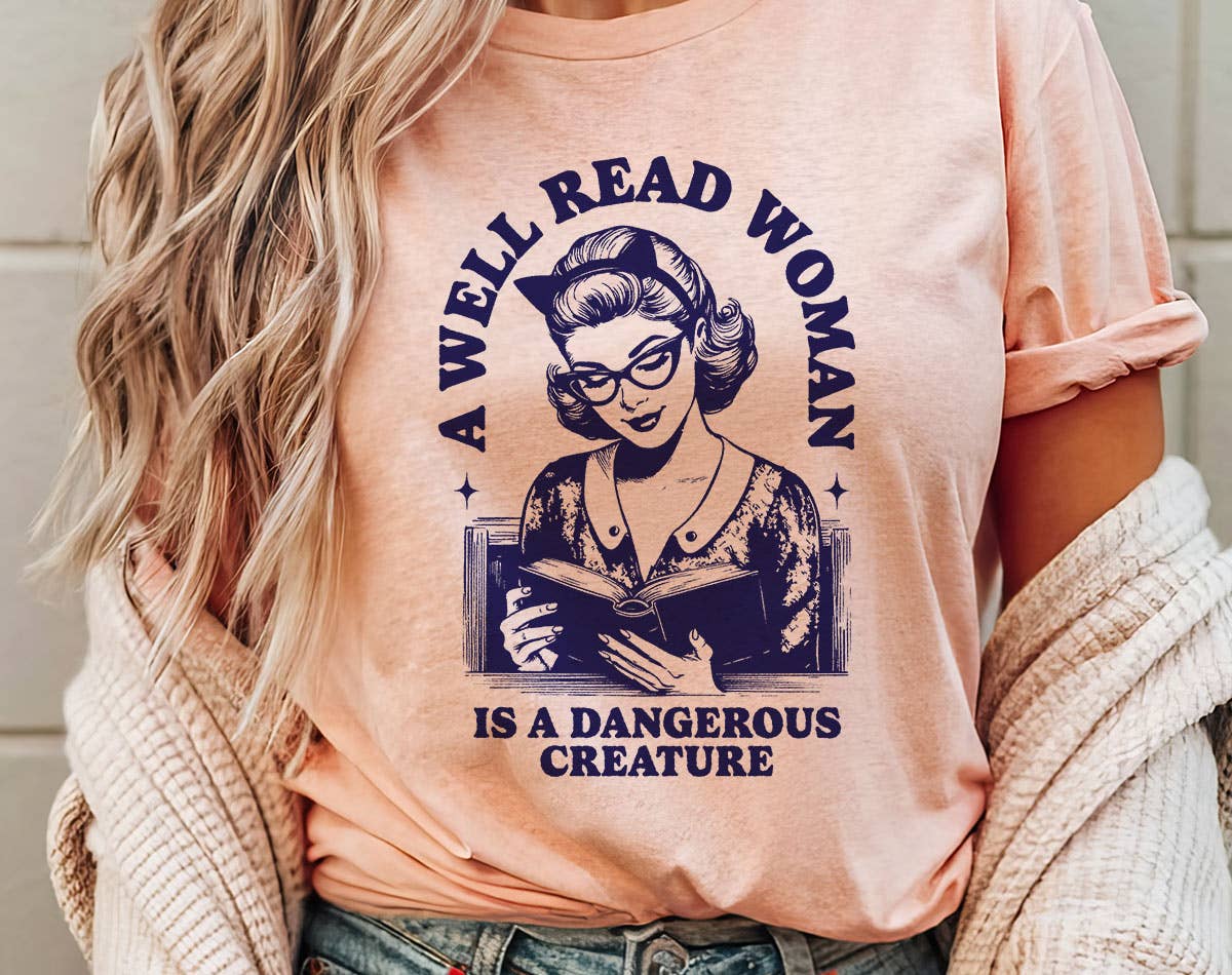 A Well Read Women Retro Bookish Reading - Adult & Kids T-Shirts, Sweatshirts & Hoodies apparel design preview 1