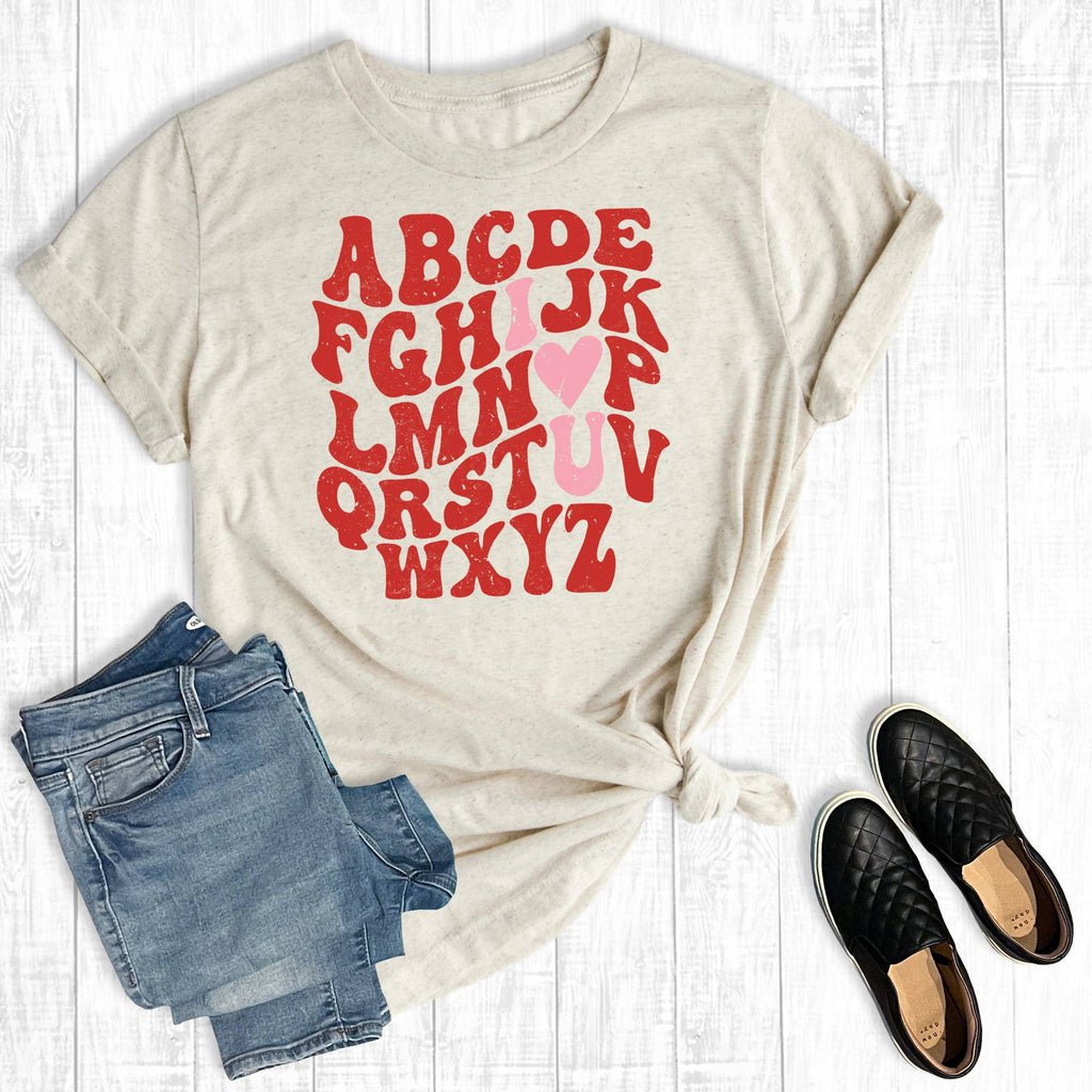 Valentine's Day Abc I Love You Graphic - Adult & Kids T-Shirts, Sweatshirts & Hoodies apparel design preview 1