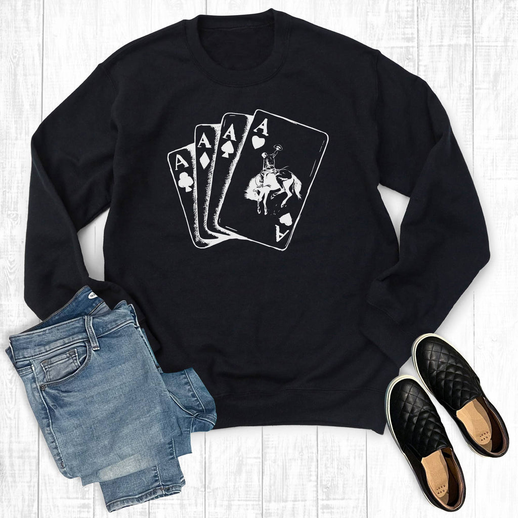 Cowboy Playing Cards - Adult & Kids T-Shirts, Sweatshirts & Hoodies apparel design preview 1