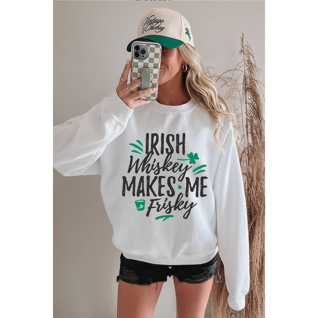 Irish Whiskey Make Me Frisky Graphic - Adult & Kids T-Shirts, Sweatshirts & Hoodies apparel design preview 1