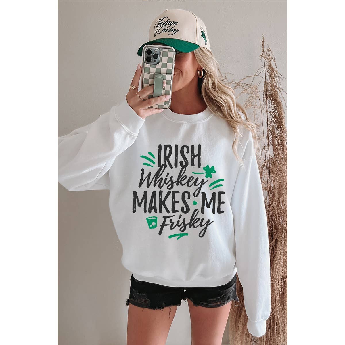 Irish Whiskey Make Me Frisky Graphic - Adult & Kids T-Shirts, Sweatshirts & Hoodies apparel design preview 1