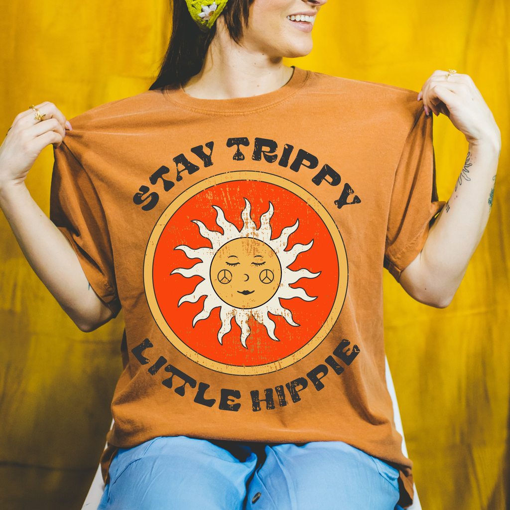 Stay Trippy Little Hippie Retro Graphic - Adult & Kids T-Shirts, Sweatshirts & Hoodies apparel design preview 1