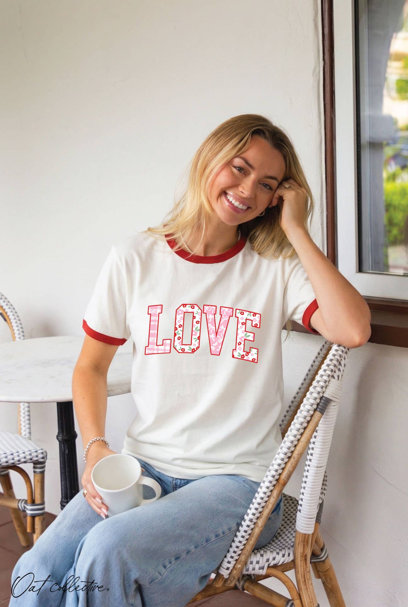 Love with Pattern Ringer Graphic - Adult & Kids T-Shirts, Sweatshirts & Hoodies apparel design preview 1