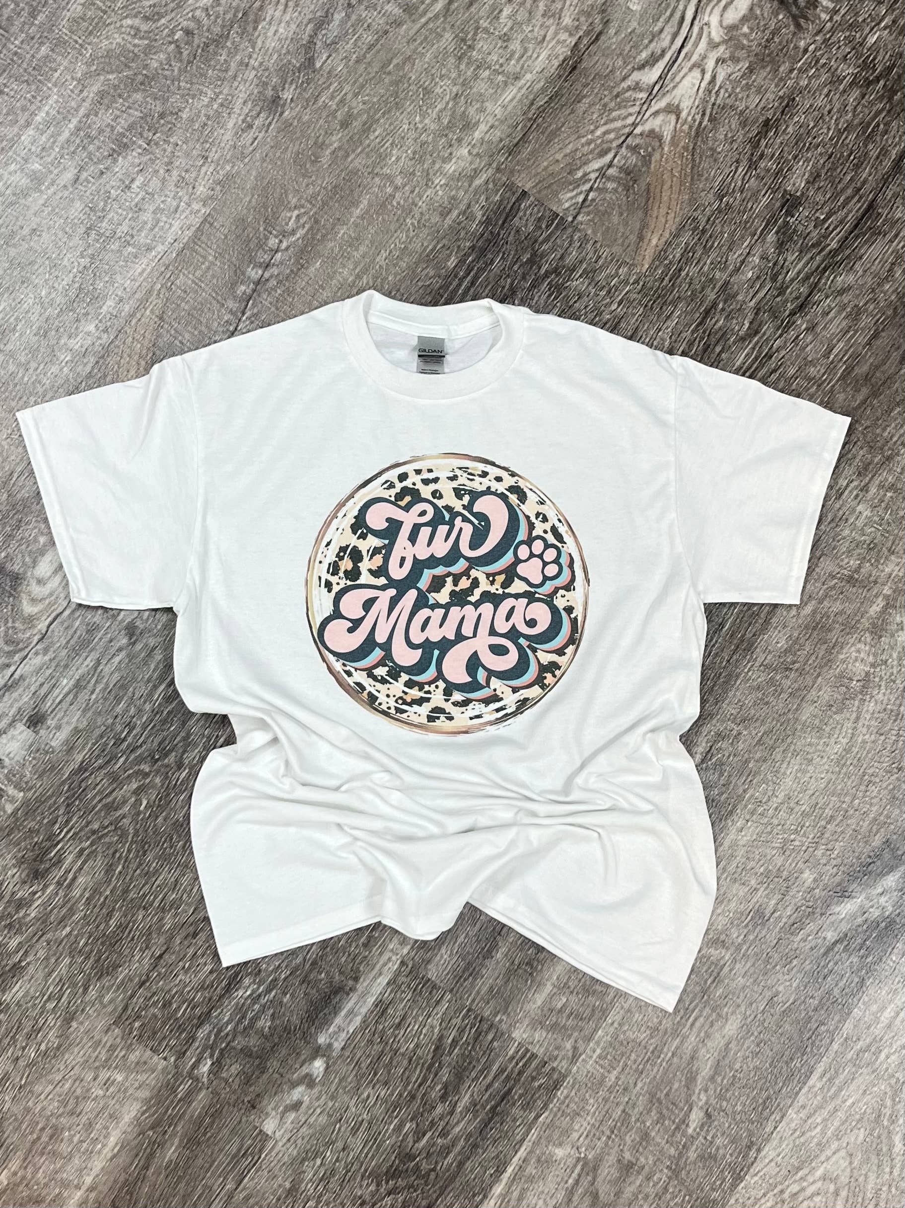 Fur Mama (Pink Retro) On White - Adult & Kids T-Shirts, Sweatshirts & Hoodies apparel design preview 1