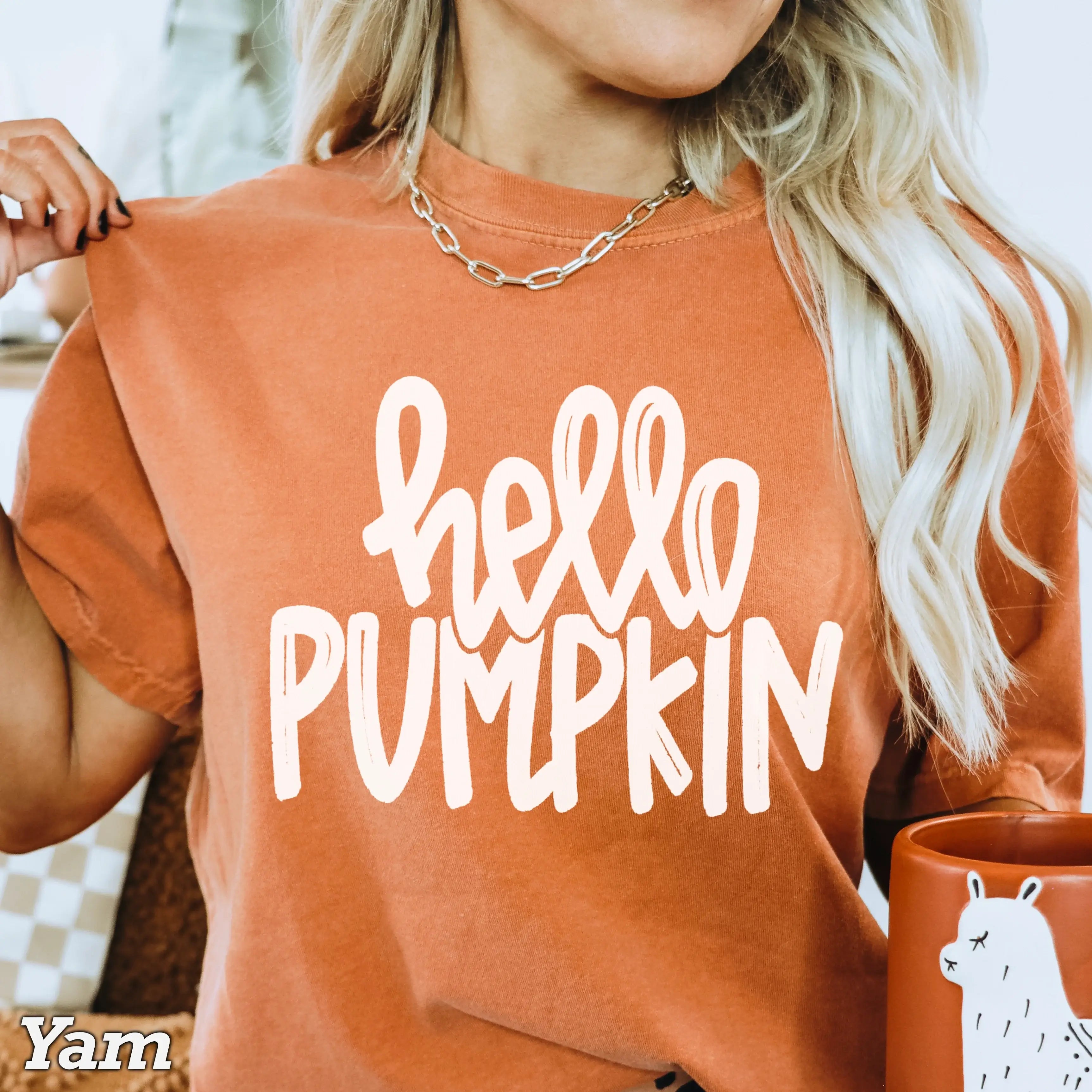 Hello Pumpkin Fall Graphic Comfort Color - Adult & Kids T-Shirts, Sweatshirts & Hoodies apparel design preview 1