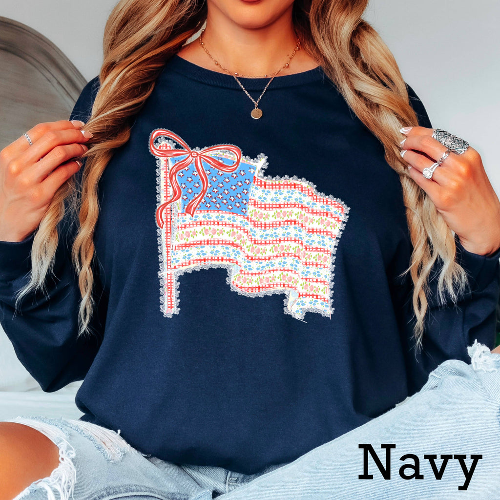 Preppy Patriotic July 4th Graphic Gildan - Adult & Kids T-Shirts, Sweatshirts & Hoodies apparel design preview 1