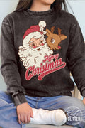 Merry Christmas Santa Rudolph Glitter Mineral - Adult & Kids T-Shirts, Sweatshirts & Hoodies apparel design preview 1