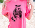 Raccoon Drinking Iced Coffee Funny Comfort Color - Adult & Kids T-Shirts, Sweatshirts & Hoodies apparel design preview 1