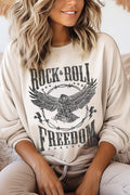 Rock and Roll Freedom Eagle Graphic Brushed - Adult & Kids T-Shirts, Sweatshirts & Hoodies apparel design preview 1