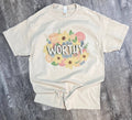 Worthy Spring Floral On Ash Gray or Sand - Adult & Kids T-Shirts, Sweatshirts & Hoodies apparel design preview 1