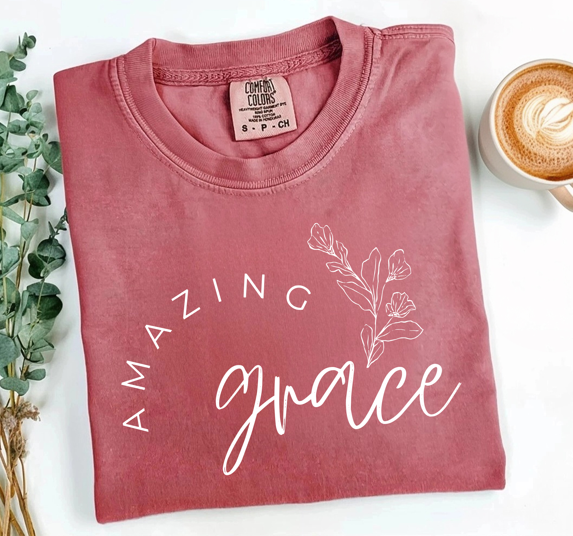 Amazing Grace Christian Comfort Colors® - Adult & Kids T-Shirts, Sweatshirts & Hoodies apparel design preview 1