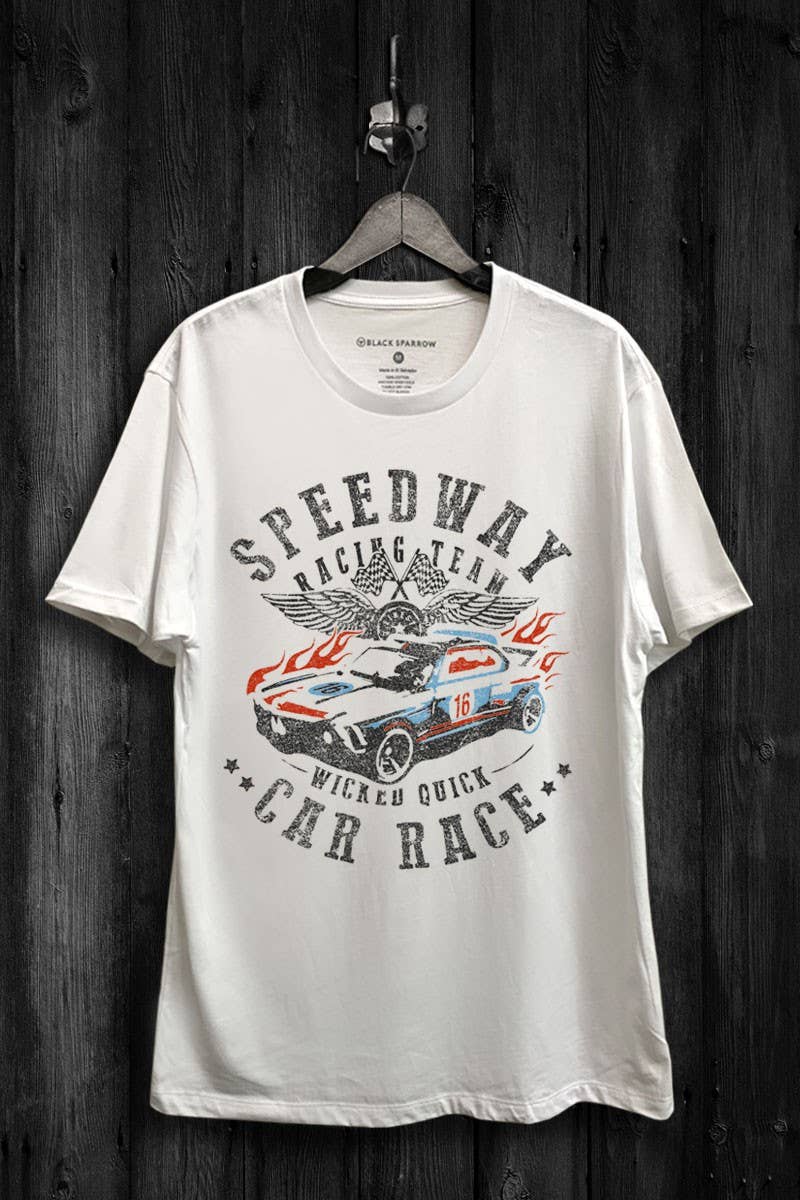 Speedway Racecar Graphic Top - Adult & Kids T-Shirts, Sweatshirts & Hoodies apparel design preview 1