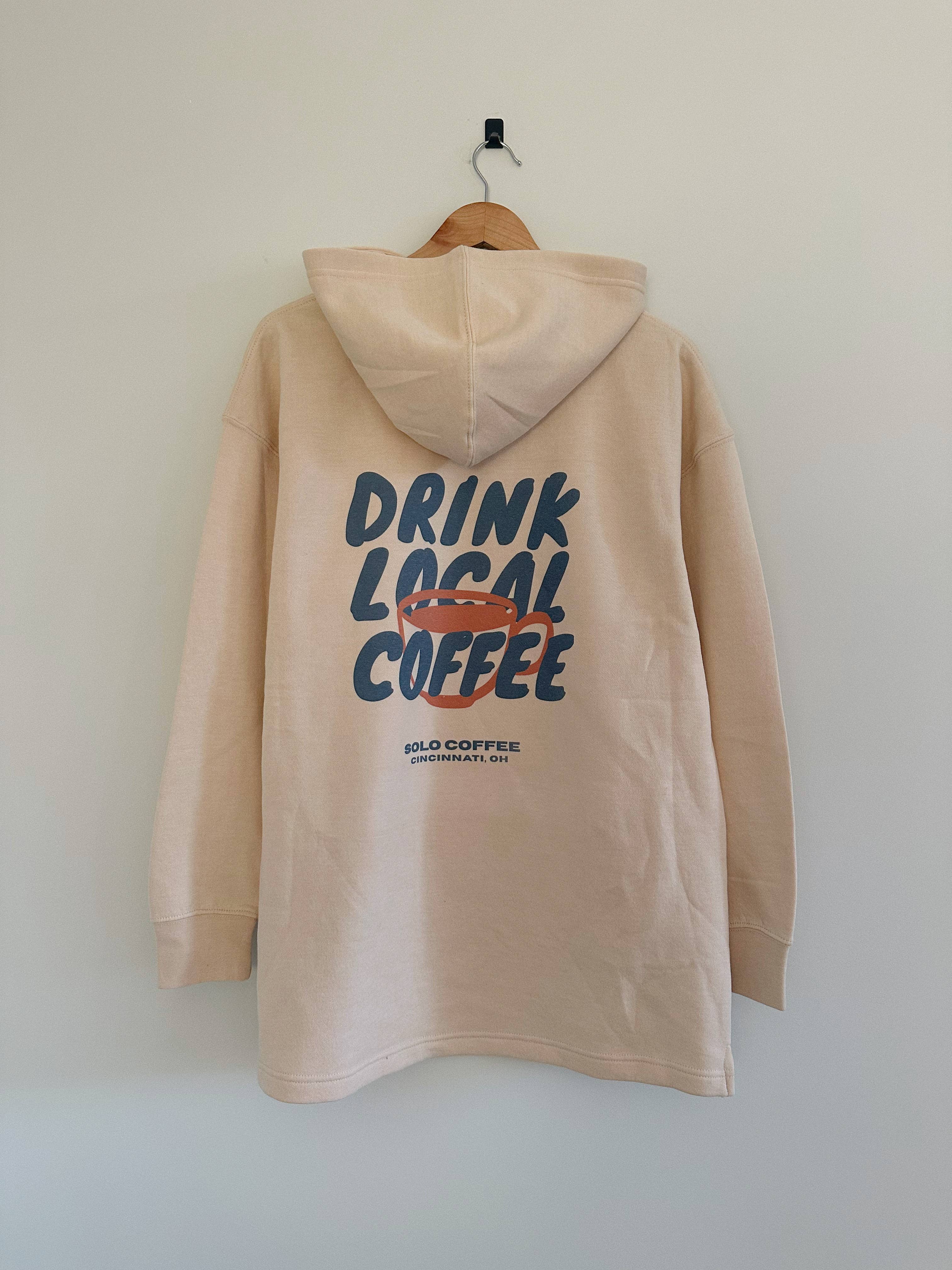 Drink Local Coffee Ecru (Full Length) - Adult & Kids T-Shirts, Sweatshirts & Hoodies apparel design preview 1