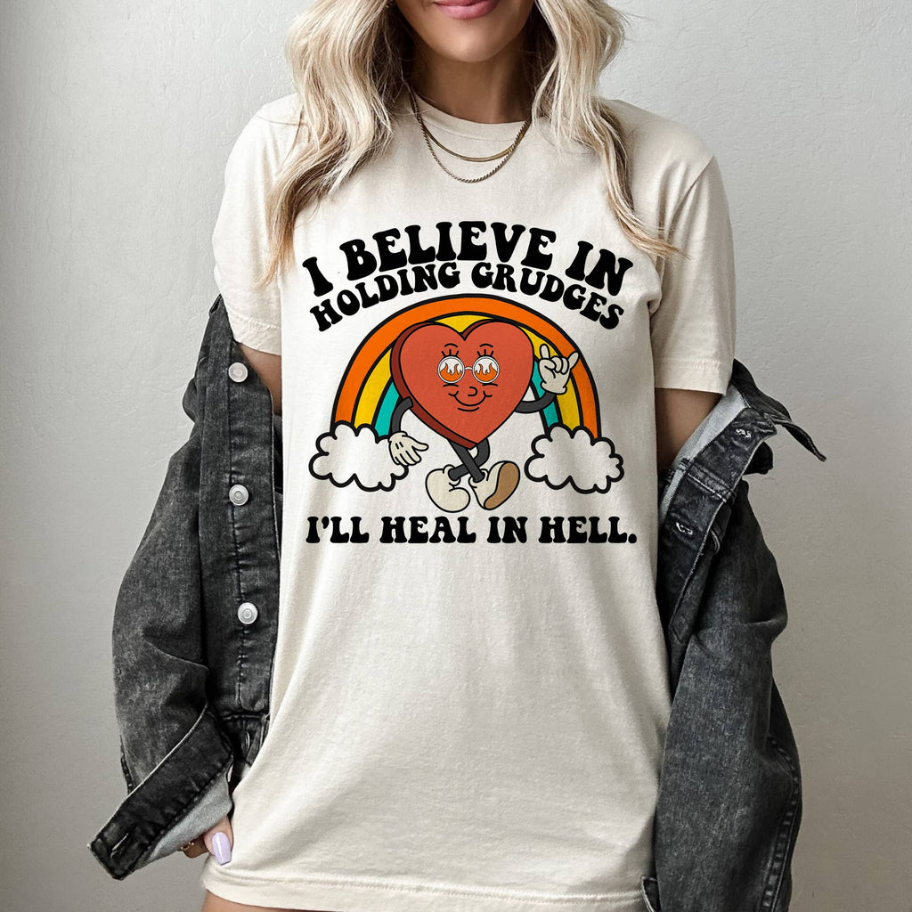 I Believe in Holding Grudges Funny Heart Sarcastic - Adult & Kids T-Shirts, Sweatshirts & Hoodies apparel design preview 1