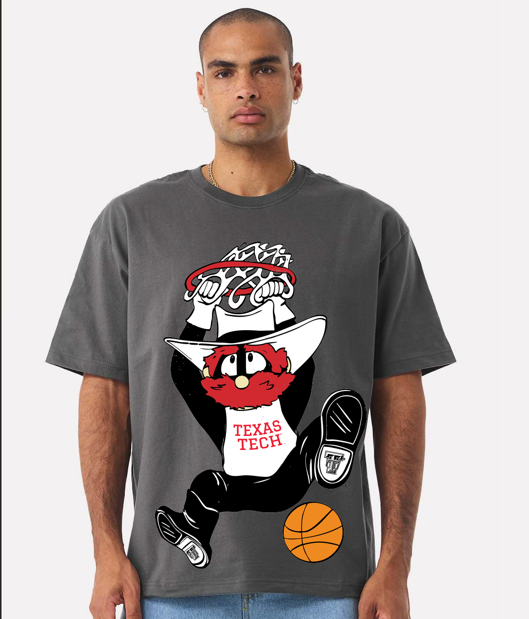 Texas Tech Double Baller Asphalt Heavyweight - Adult & Kids T-Shirts, Sweatshirts & Hoodies apparel design preview 1