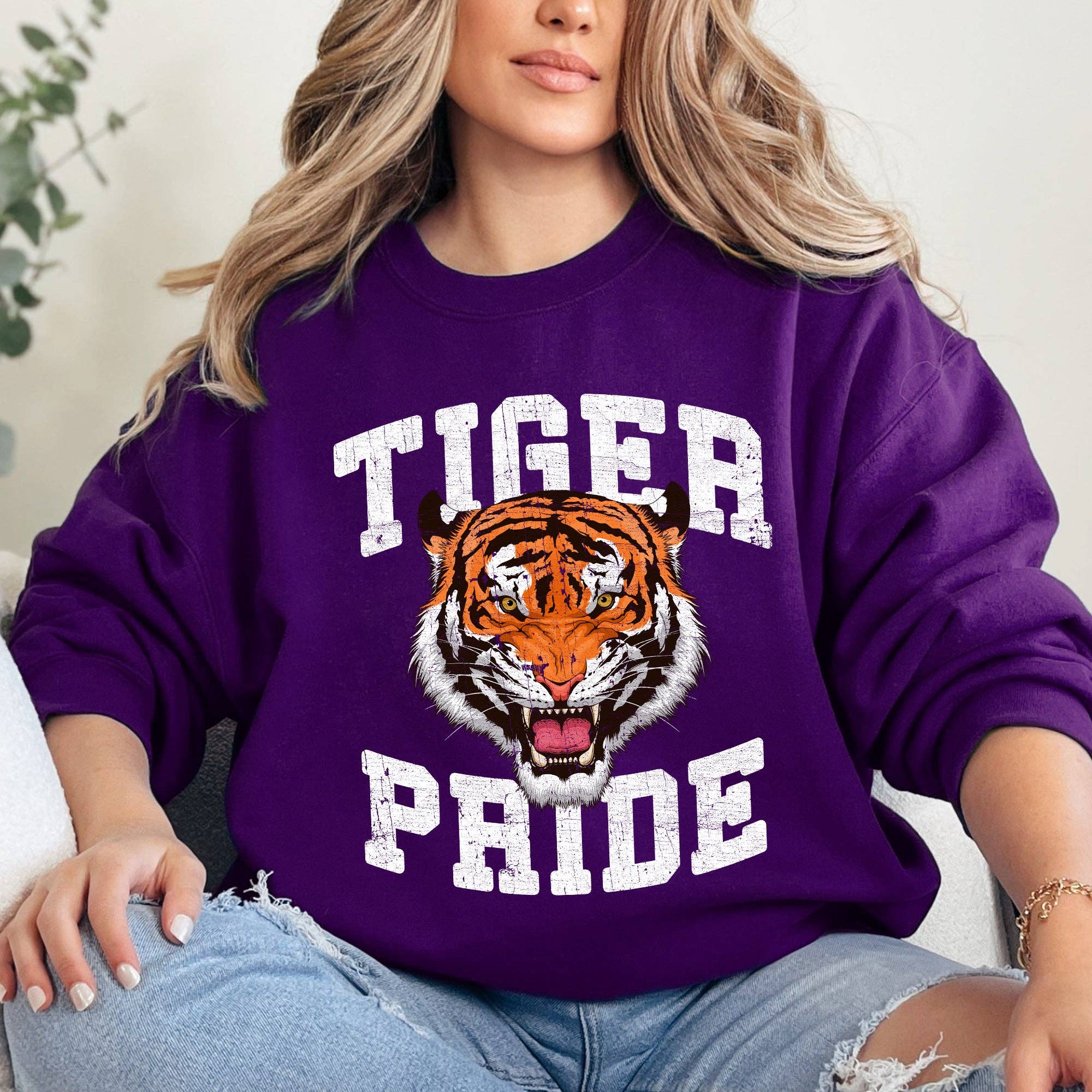 Tiger Pride, Football, Sports, Game Day Touchdown - Adult & Kids T-Shirts, Sweatshirts & Hoodies apparel design preview 1