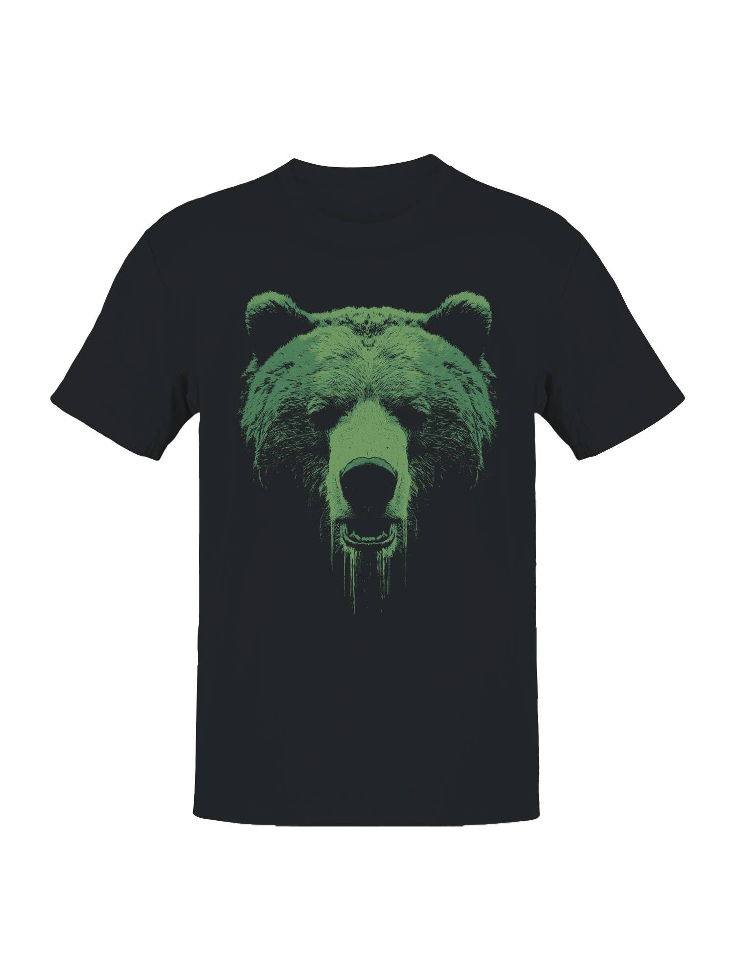 Majestic Green Bear Illustration Men's - Adult & Kids T-Shirts, Sweatshirts & Hoodies apparel design preview 1