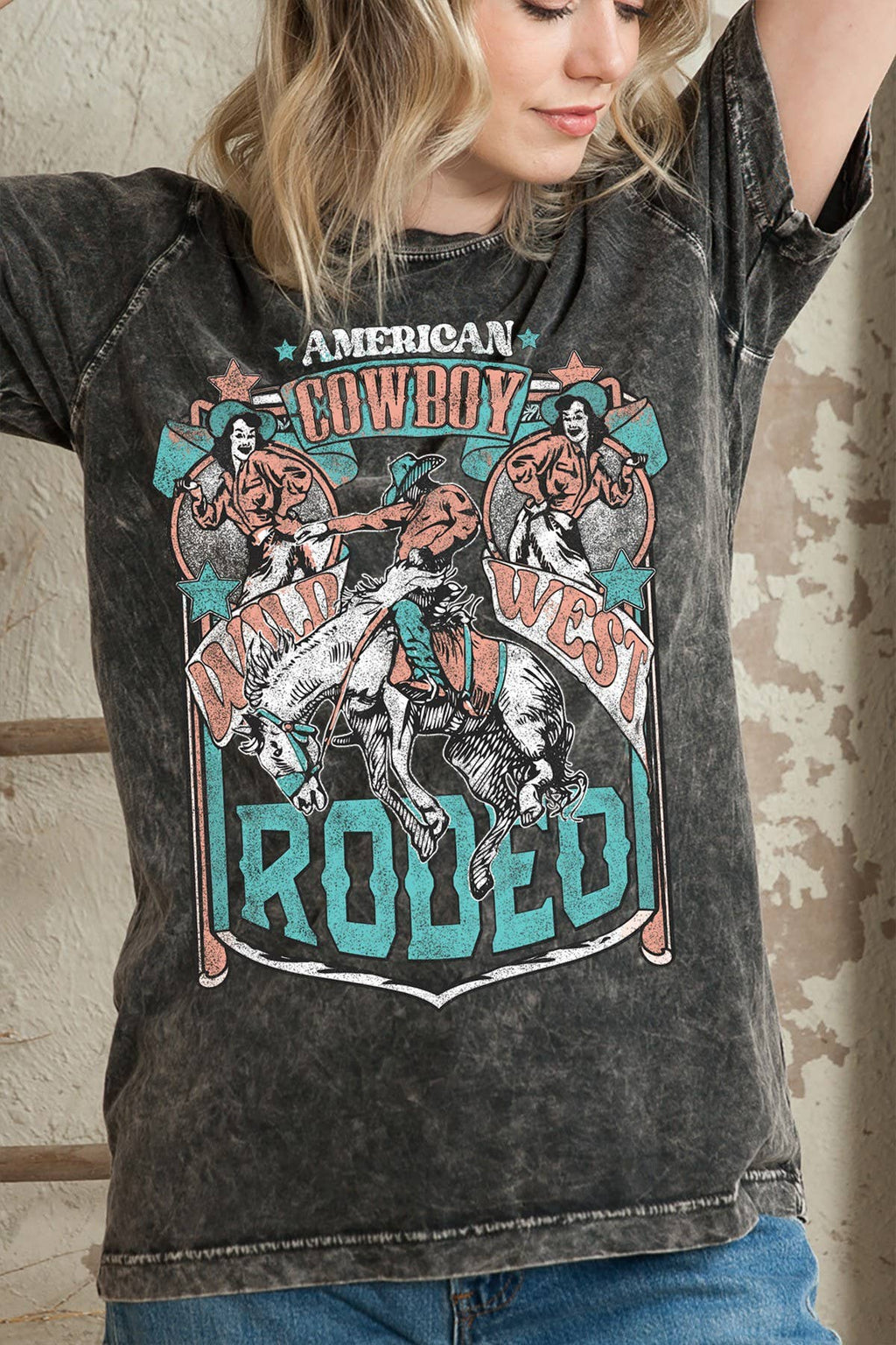 American Cowboy- Vintage Mineral Wash - Adult & Kids T-Shirts, Sweatshirts & Hoodies apparel design preview 1