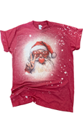Santa Bubblegum Heart Christmas Bleached - Adult & Kids T-Shirts, Sweatshirts & Hoodies apparel design preview 1
