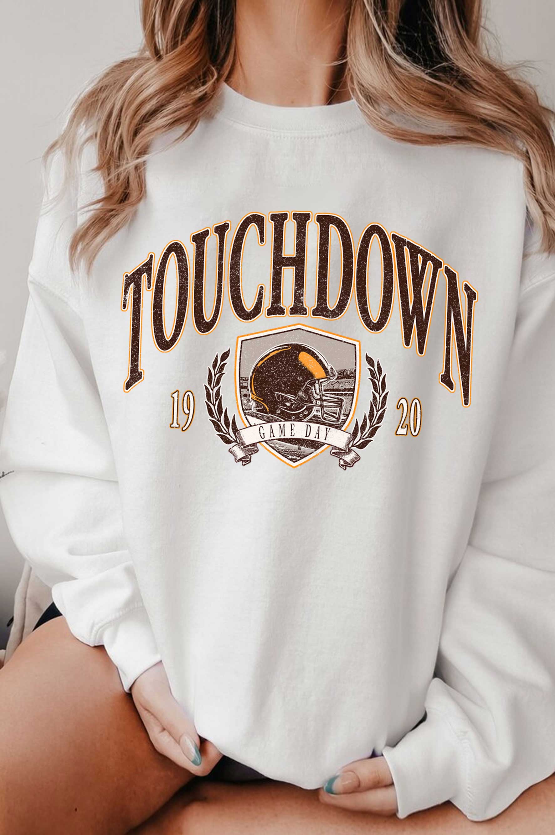 Touchdown Football Game Day Graphic Brushed - Adult & Kids T-Shirts, Sweatshirts & Hoodies apparel design preview 1