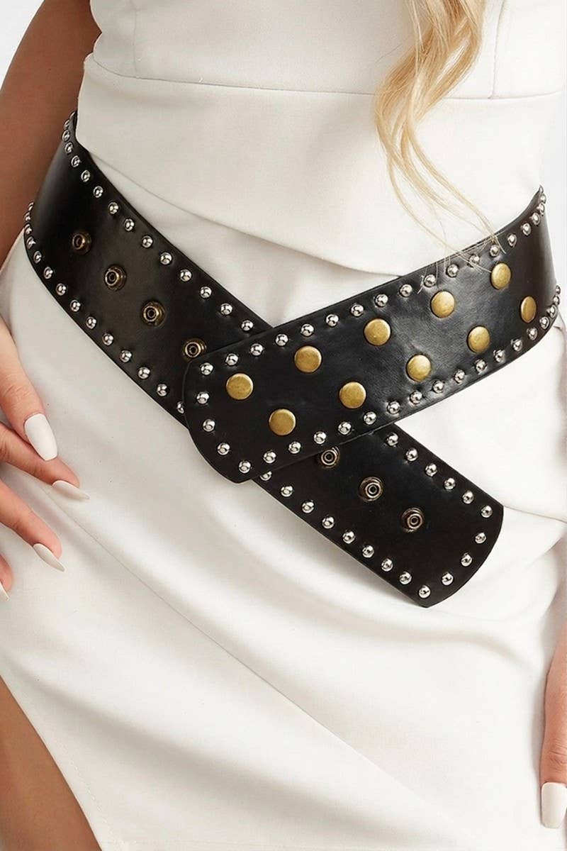 0402 Wide Studded Fashion Belt SI-29656 - Adult & Kids T-Shirts, Sweatshirts & Hoodies apparel design preview 1